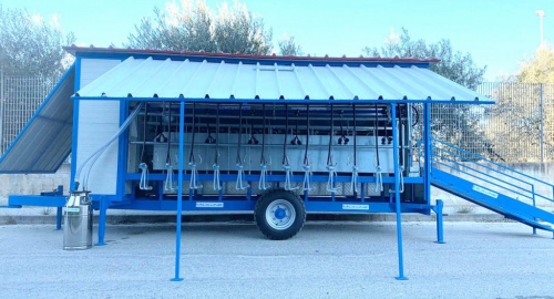 New milking wagon for sheep with 12 milking points